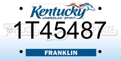 1T45487 Kentucky License Plate