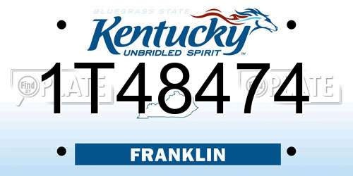 1T48474 Kentucky License Plate