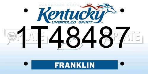 1T48487 Kentucky License Plate
