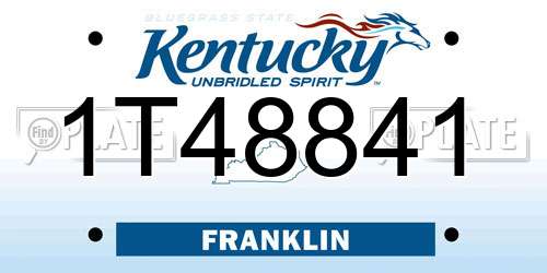 1T48841 Kentucky License Plate