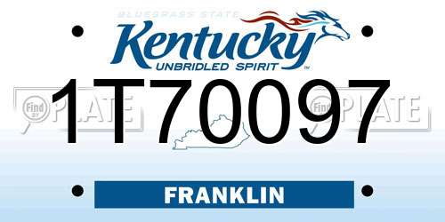 1T70097 Kentucky License Plate