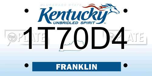 1T70D4 Kentucky License Plate
