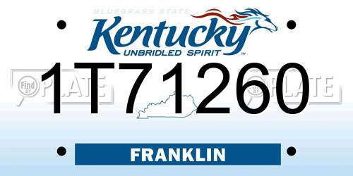 1T71260 Kentucky License Plate