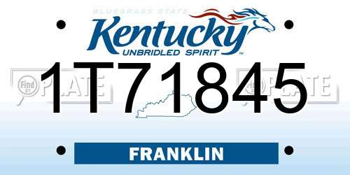 1T71845 Kentucky License Plate