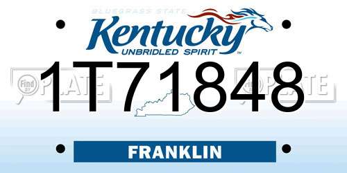 1T71848 Kentucky License Plate