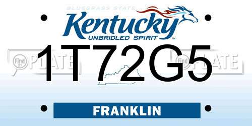 1T72G5 Kentucky License Plate