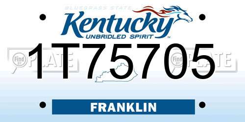1T75705 Kentucky License Plate