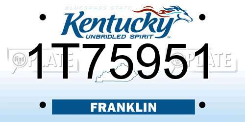 1T75951 Kentucky License Plate