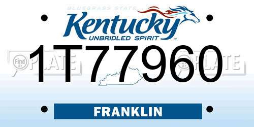 1T77960 Kentucky License Plate