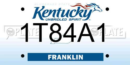 1T84A1 Kentucky License Plate