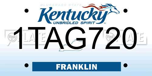 1TAG720 Kentucky License Plate