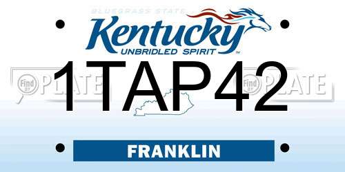 1TAP42 Kentucky License Plate