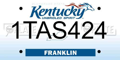 1TAS424 Kentucky License Plate