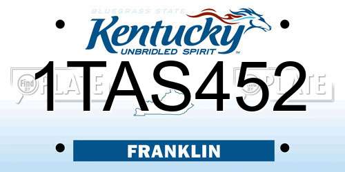1TAS452 Kentucky License Plate