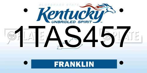 1TAS457 Kentucky License Plate