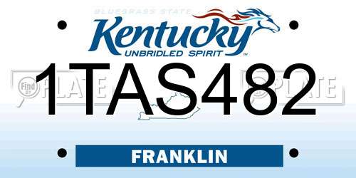 1TAS482 Kentucky License Plate