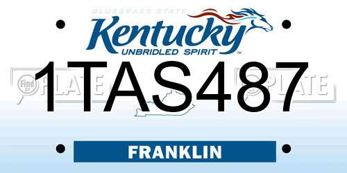 1TAS487 Kentucky License Plate