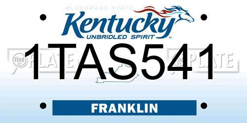 1TAS541 Kentucky License Plate