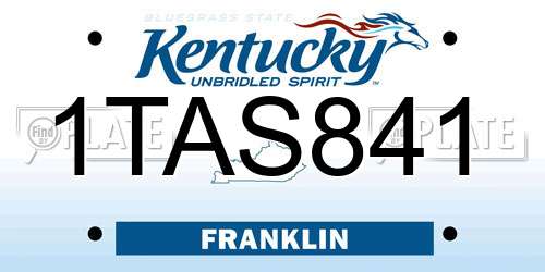 1TAS841 Kentucky License Plate