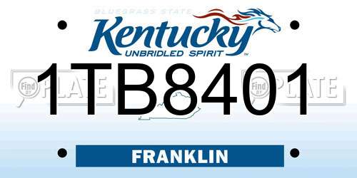 1TB8401 Kentucky License Plate