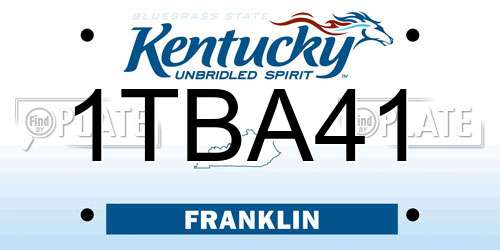 1TBA41 Kentucky License Plate