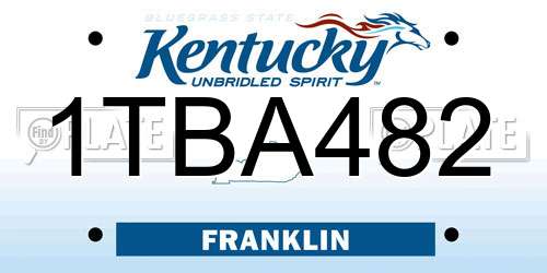 1TBA482 Kentucky License Plate