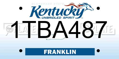 1TBA487 Kentucky License Plate