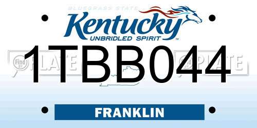 1TBB044 Kentucky License Plate