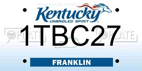 1TBC27 Kentucky License Plate