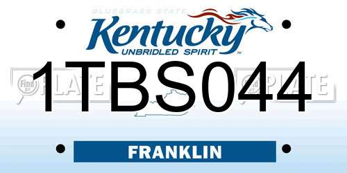 1TBS044 Kentucky License Plate