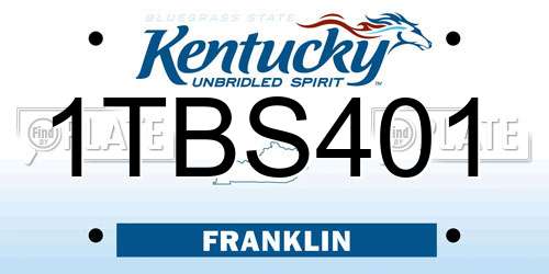 1TBS401 Kentucky License Plate