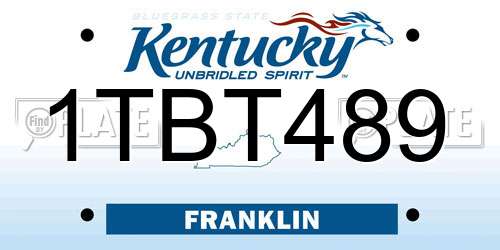 1TBT489 Kentucky License Plate