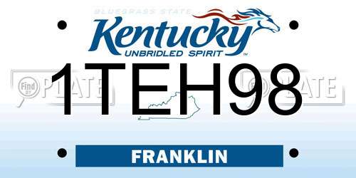 1TEH98 Kentucky License Plate