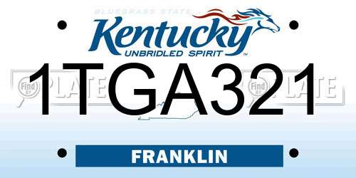 1TGA321 Kentucky License Plate