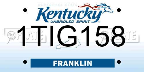 1TIG158 Kentucky License Plate