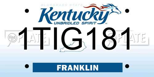 1TIG181 Kentucky License Plate