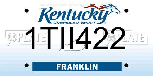 1TII422 Kentucky License Plate