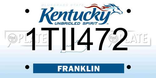 1TII472 Kentucky License Plate