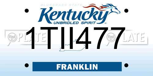 1TII477 Kentucky License Plate