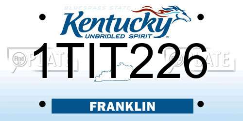 1TIT226 Kentucky License Plate