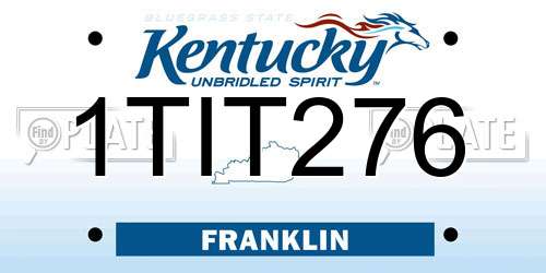 1TIT276 Kentucky License Plate