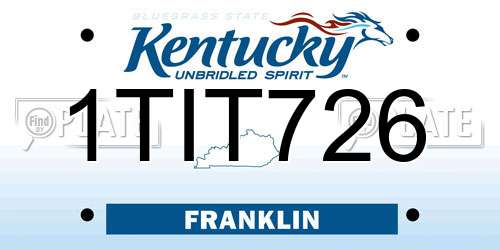 1TIT726 Kentucky License Plate