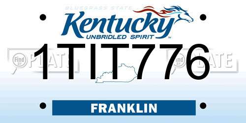 1TIT776 Kentucky License Plate