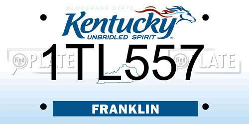 1TL557 Kentucky License Plate