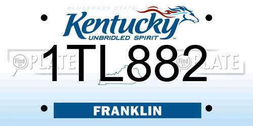 1TL882 Kentucky License Plate