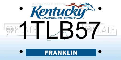 1TLB57 Kentucky License Plate