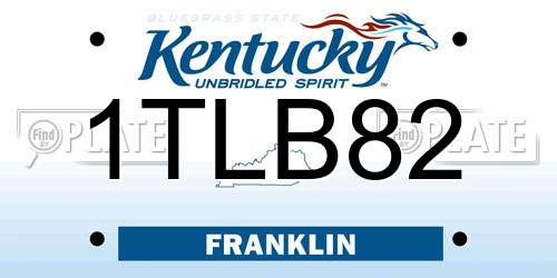 1TLB82 Kentucky License Plate