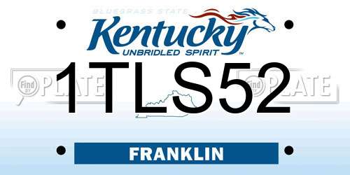 1TLS52 Kentucky License Plate