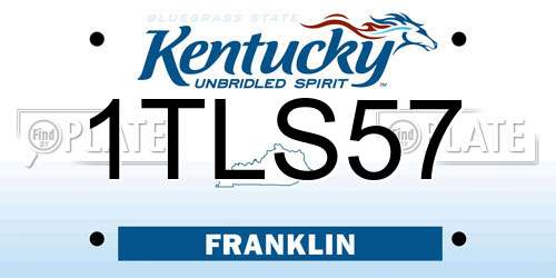 1TLS57 Kentucky License Plate