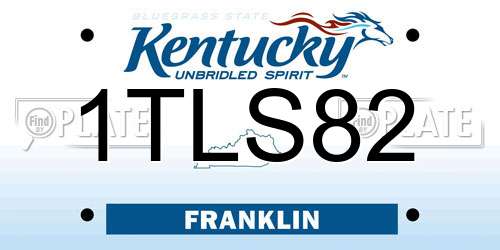 1TLS82 Kentucky License Plate